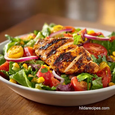 Spicy Southwest Salad with Grilled Chicken Recipe Card
