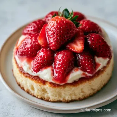Strawberry Angel Food Cake Dessert for 12 Recipe Card