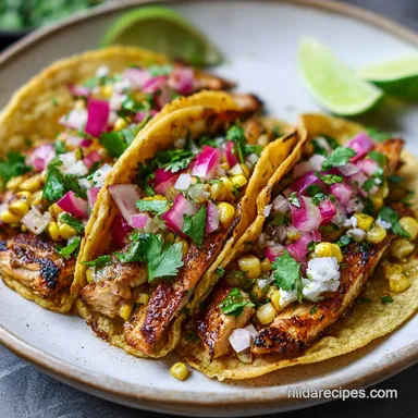 Mexican Street Corn Chicken Tacos for 4 Servings