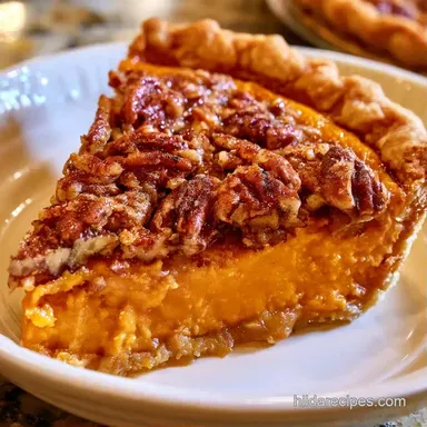 Sweet Potato Pecan Pie for 8 Servings Recipe Card