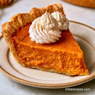 Sweet Potato Pie with Whipped Cream for 8 Recipe Card
