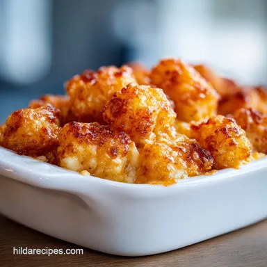 Tater Tot Casserole with Creamy Gravy Recipe Card