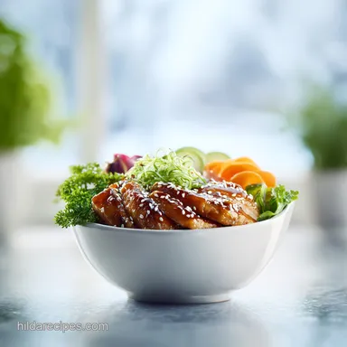Teriyaki Chicken Bowl for 4 Servings Recipe Card