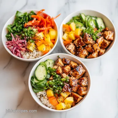 Teriyaki Chicken Poke Bowl Recipe for 4 Servings