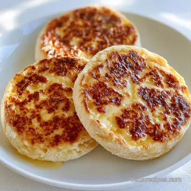 Toasted English Muffins with Cornmeal Recipe Card