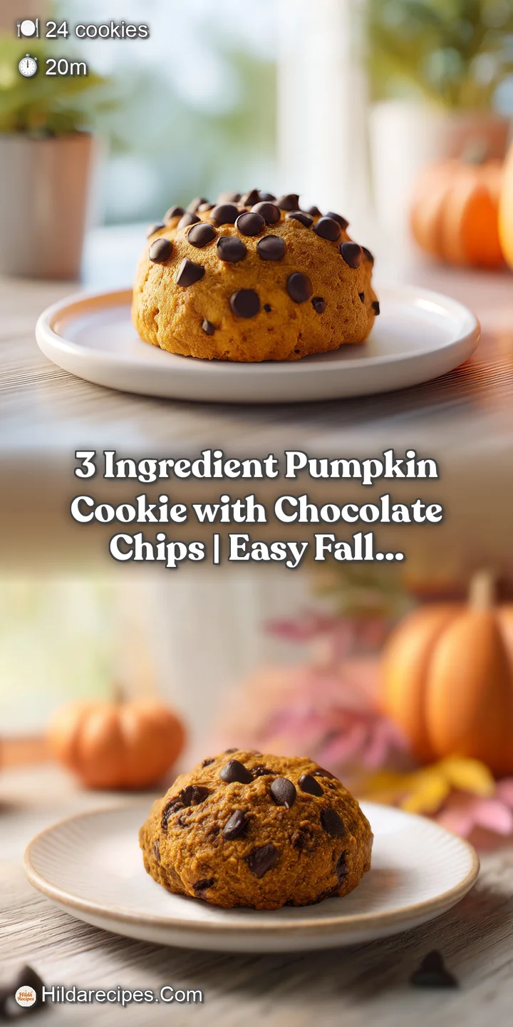 Close-up of a golden-orange pumpkin cookie, its texture inviting, studded with melty chocolate.