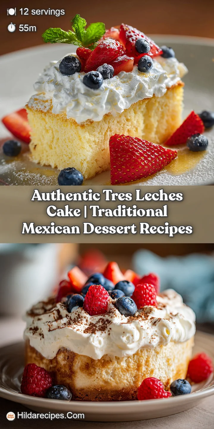 Close-up of fluffy Tres Leches cake with a glistening, milky surface and airy whipped cream topping.