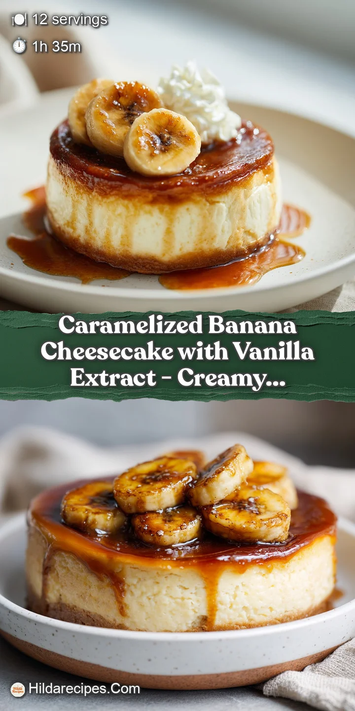 Close-up capturing the textures of the caramelized banana, creamy cheesecake filling, and crumbly graham cracker crust. Go...