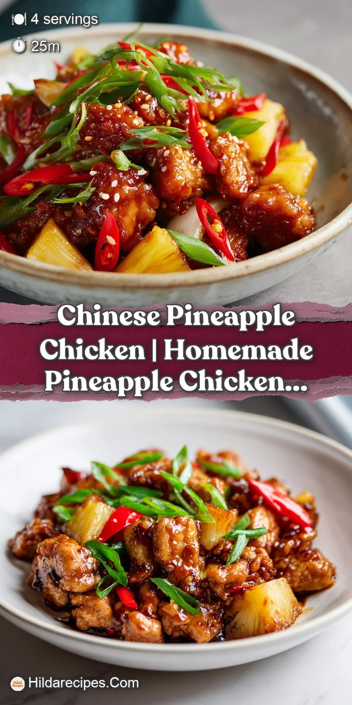 Close-up of succulent, crispy fried chicken pieces coated in a glossy, bright orange pineapple glaze.