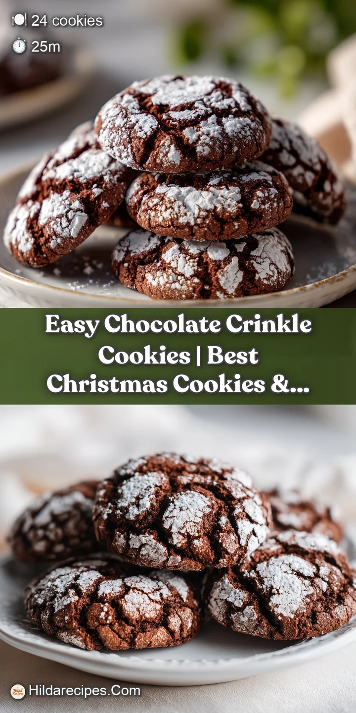Close-up of a rich chocolate crinkle cookie, its powdered sugar shell contrasting with the fudgy interior.