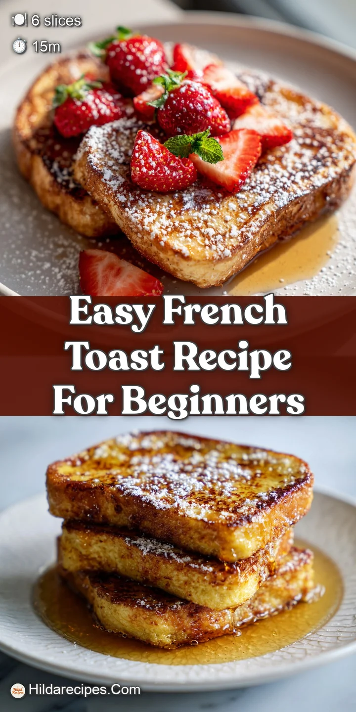 Close-up of syrup-soaked French toast showing crispy edges and a soft, fluffy interior, topped with vibrant red strawberries.