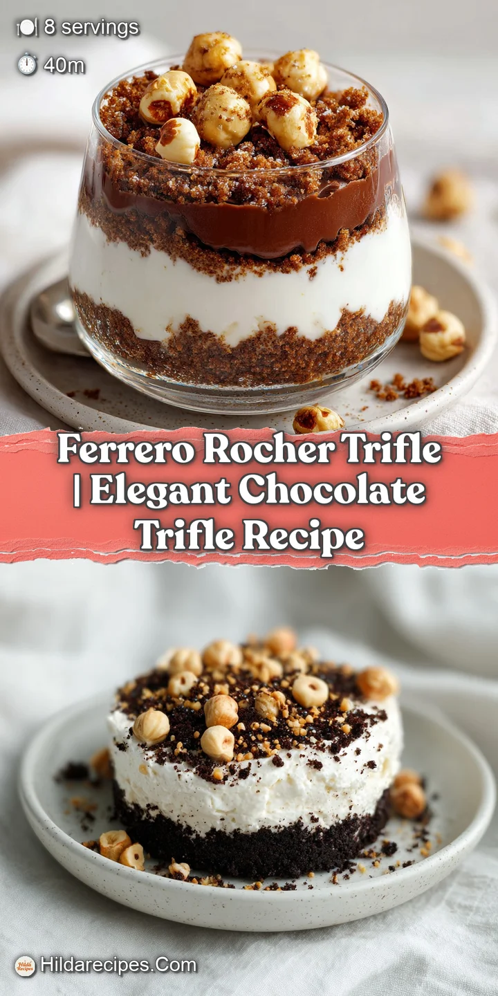 Close-up of a gold-wrapped hazelnut chocolate truffle nestled in a swirl of velvety chocolate cream and cocoa powder.