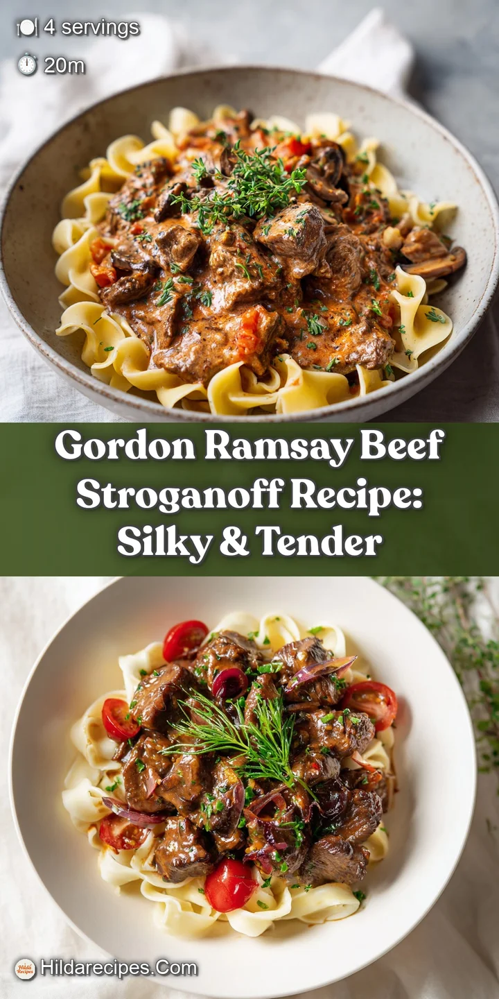 Close-up: Tender strips of beef coated in a luscious, glossy cream sauce with flecks of herbs offer an inviting and flavor...