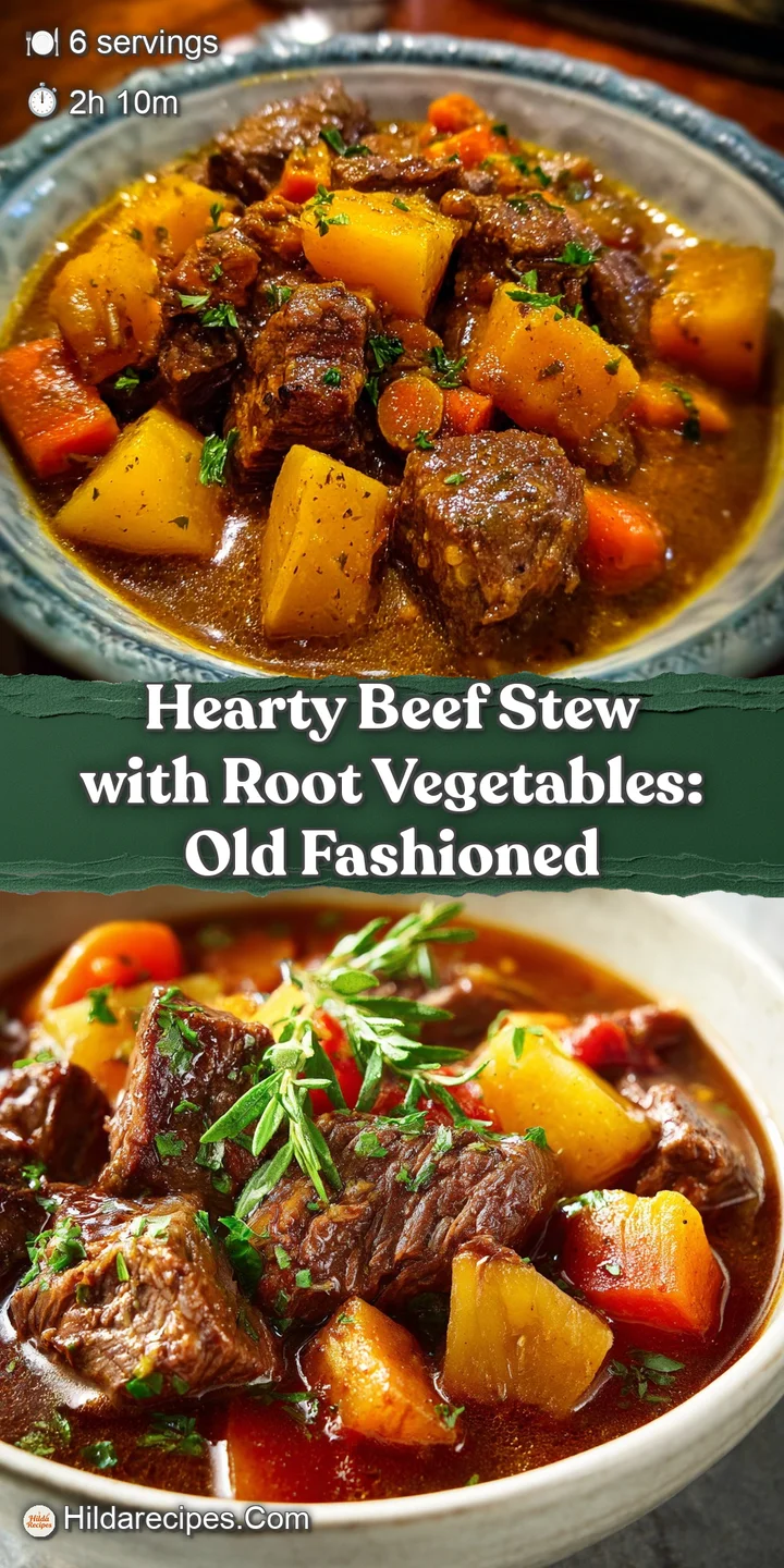 Close-up of hearty beef stew featuring glistening broth, soft carrots, tender beef, and herbs. A warm and inviting winter ...