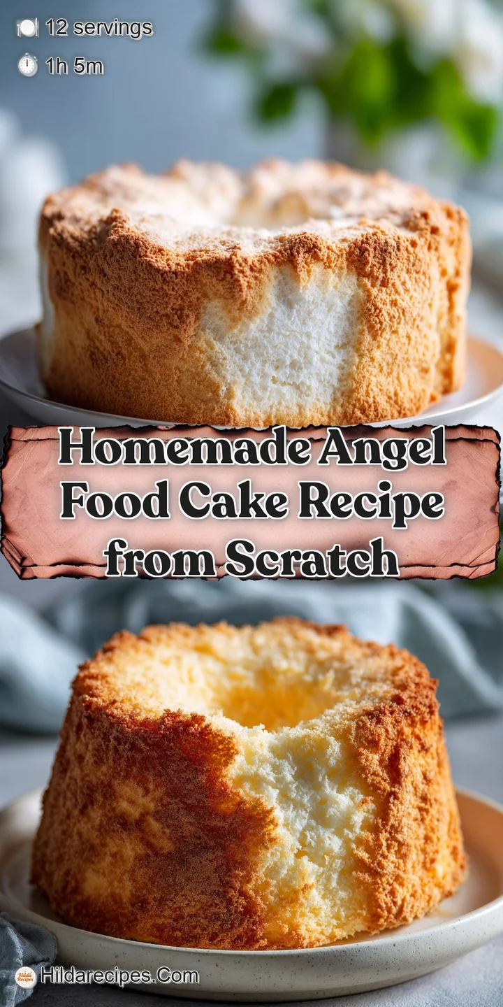 Close-up of a soft and spongy angel food cake with a light glaze, highlighting its airy texture and subtle sweetness.