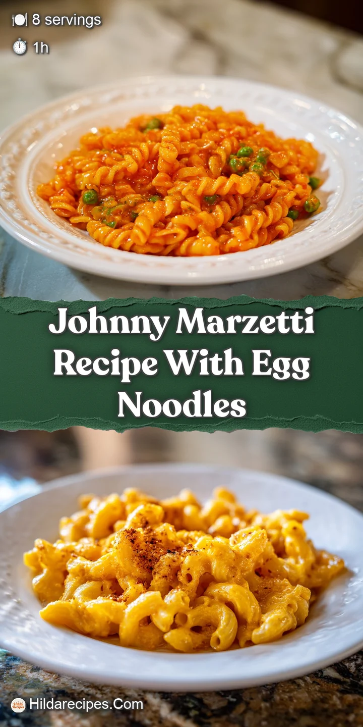 Johnny Marzetti detail: Cheesy, saucy noodles glisten, inviting you to dig in; browned beef peaks from beneath melted cheese.