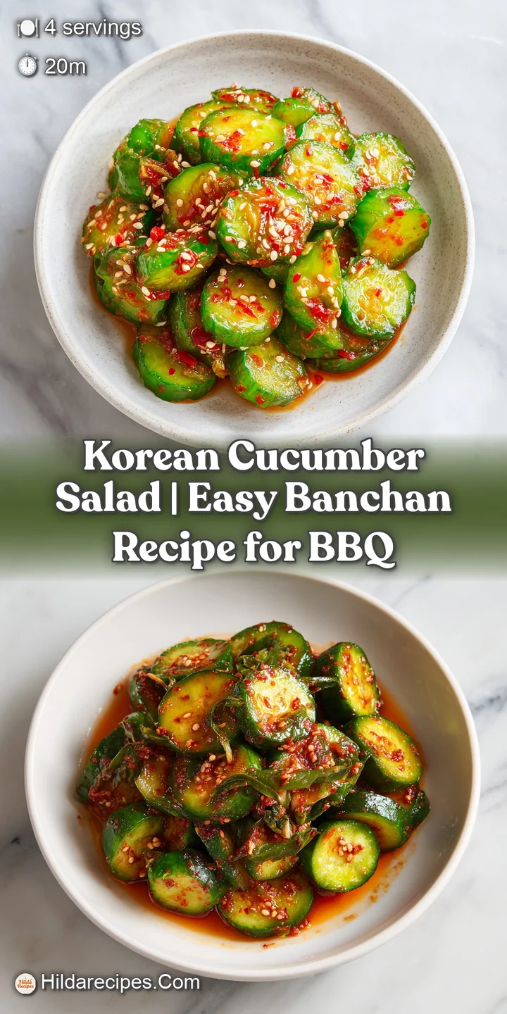 Close-up of thinly sliced, refreshing cucumber glistening with a spicy, savory dressing and toasted sesame.