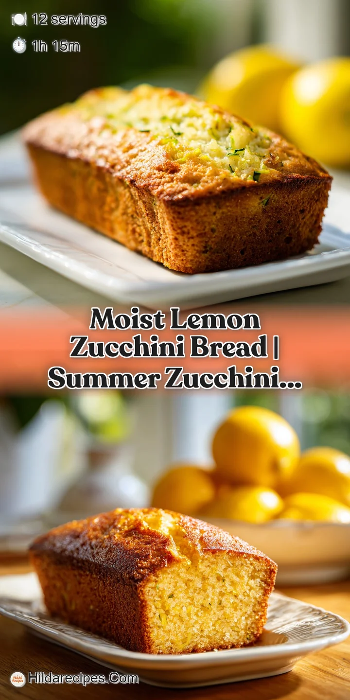Moist, close-up shot of lemon zucchini bread slice. See the tender crumb, pockets of zucchini, and glistening lemon zest.