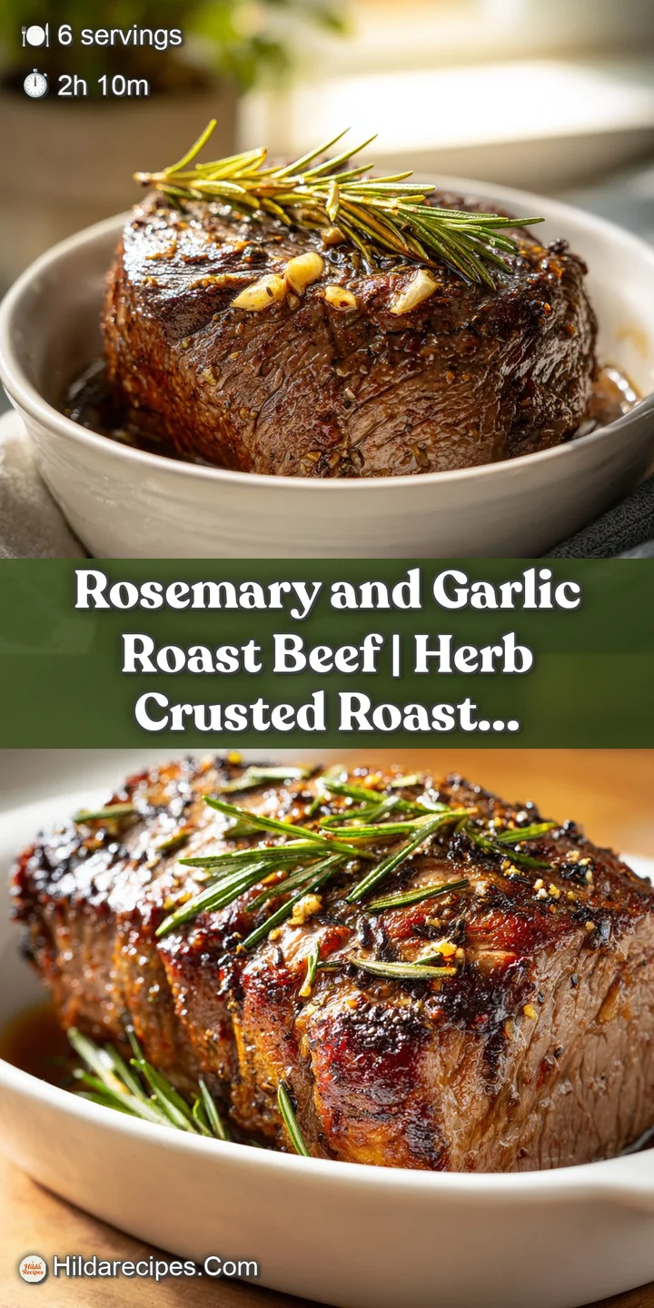 Close-up of a thick, seared roast beef slice revealing a vibrant pink interior and herb-infused crust.