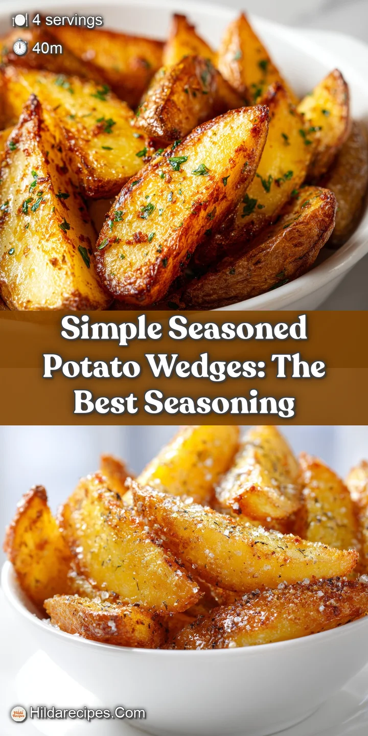 Close-up of perfectly baked potato wedges, showing the crispy exterior and fluffy interior, seasoned with herbs and spices...