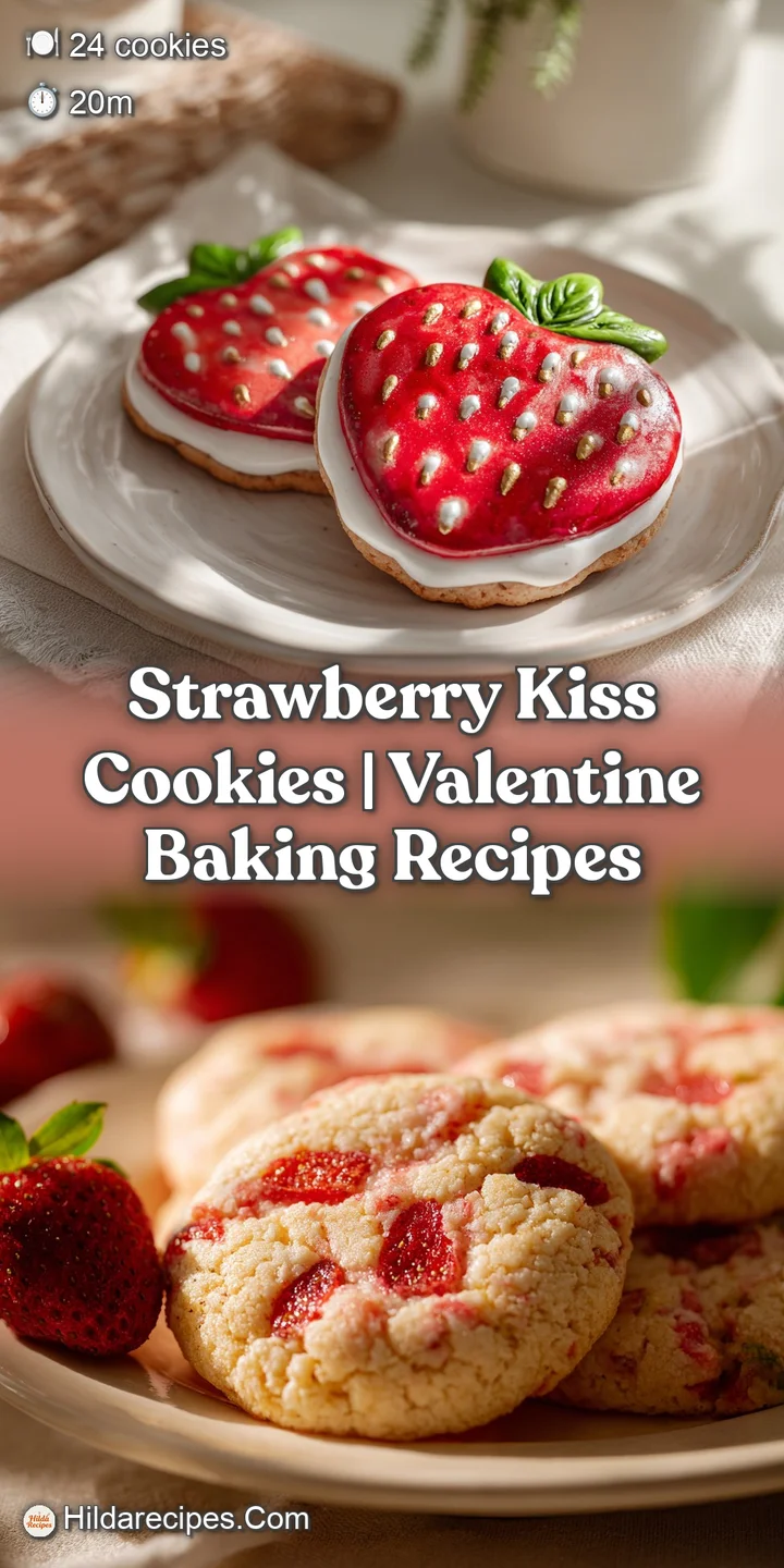 Close-up of a tender strawberry cookie, revealing a creamy white center and pink hues.