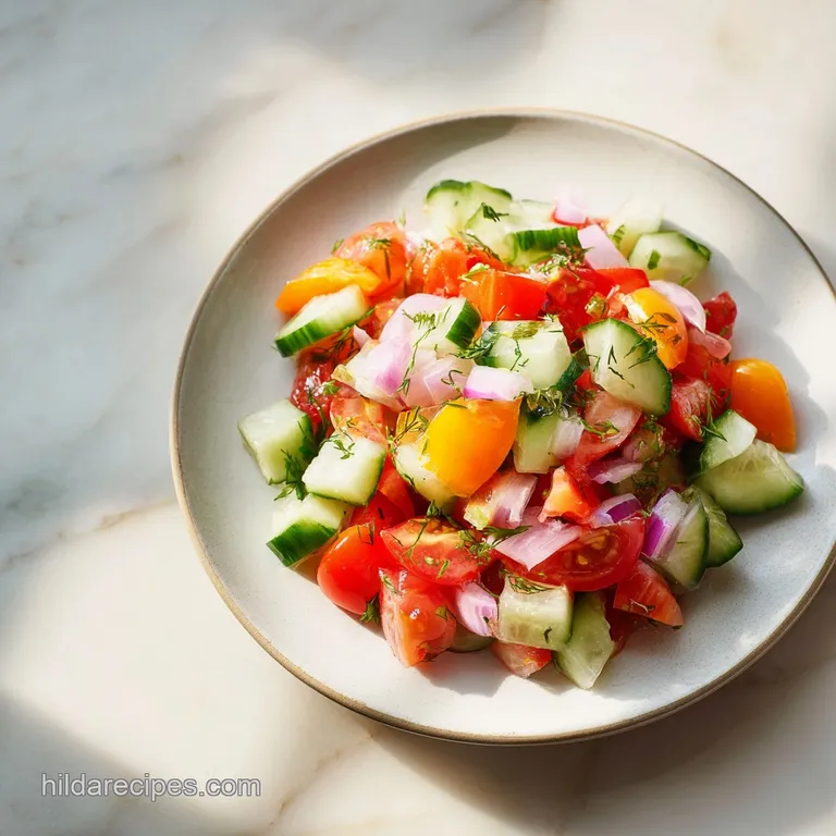 Traditional Israeli Salad Recipe with Sumac