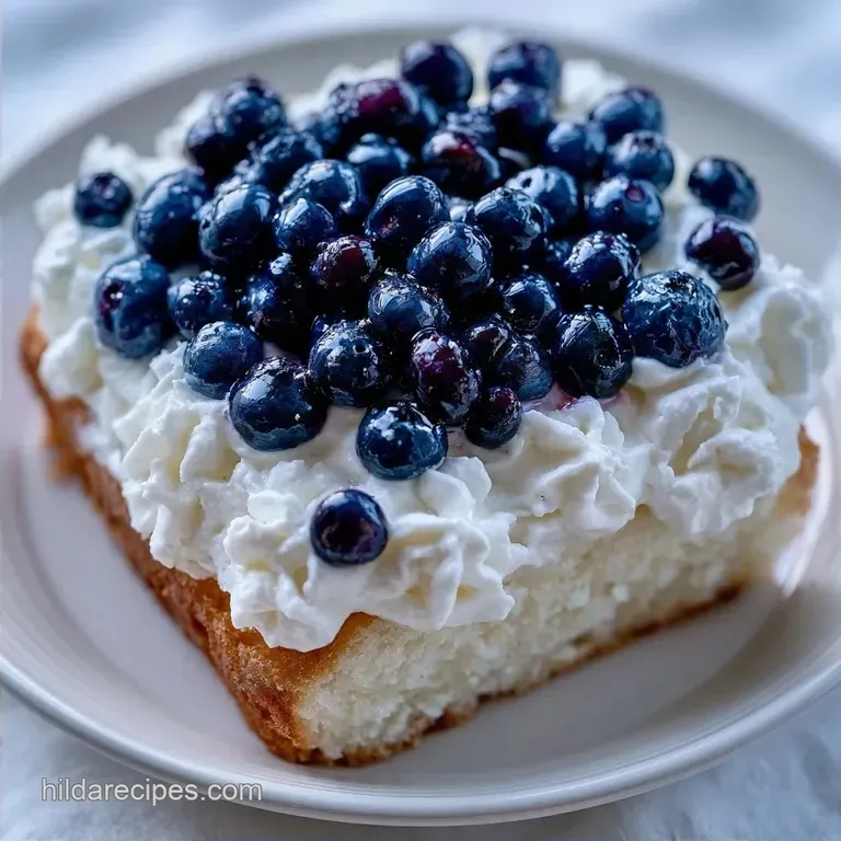 Blueberry Angel Food Cake Dessert with Fresh Berries
