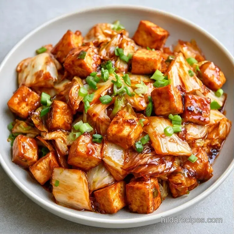 Pale green cabbage leaves and soft white tofu cubes arranged neatly in a shallow ceramic dish with clear broth.