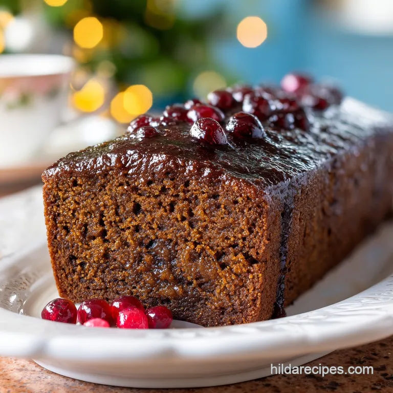 Slice of savory meatloaf with a glistening brown sugar glaze, next to mashed potatoes and green beans, ready to be eaten.