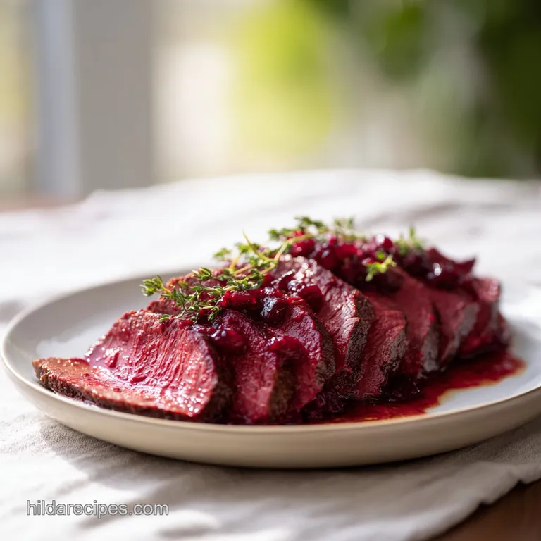 Cranberry Balsamic Roast Beef: Tender and Braised