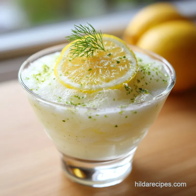 Tall glass of creamy, pale limeade with frothy peaks, garnished with a fresh lime wedge.