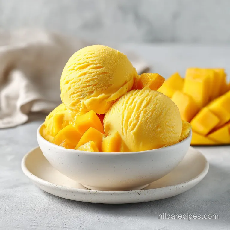 Creamy Mango Frozen Yogurt: Zesty and Bright