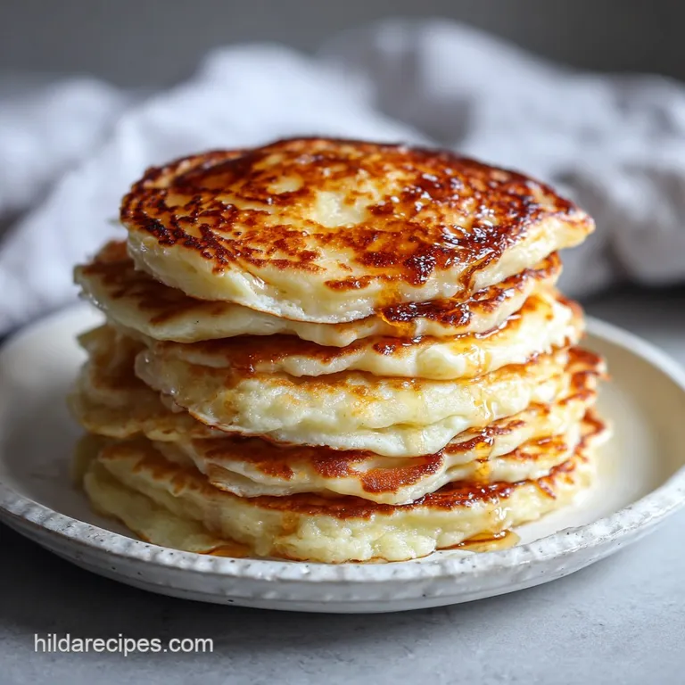 Two fluffy pancakes on a white plate, topped with fresh berries and a drizzle of syrup. Inviting breakfast presentation.