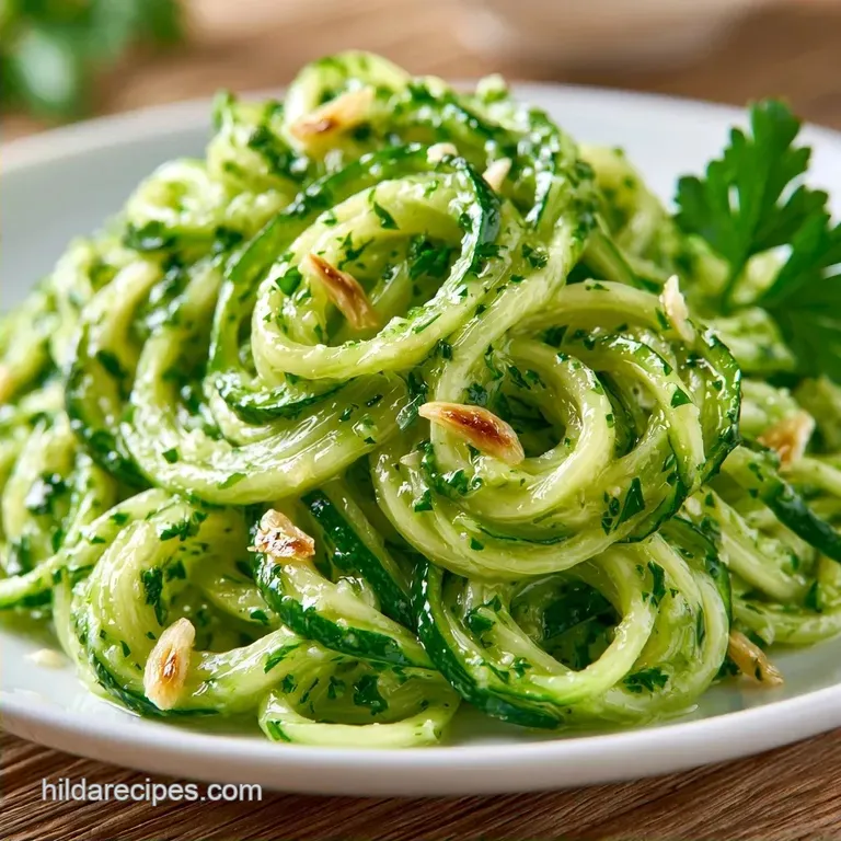 Food Processor Zucchini Noodles with Garlic