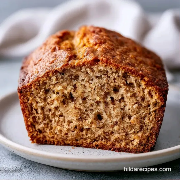 Golden-brown cake slice served on a ceramic plate with a swirl of creamy yogurt and a sprinkle of toasted walnuts.