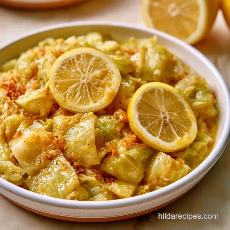 Zesty Lemon Garlic Boiled Cabbage in 25 Min
