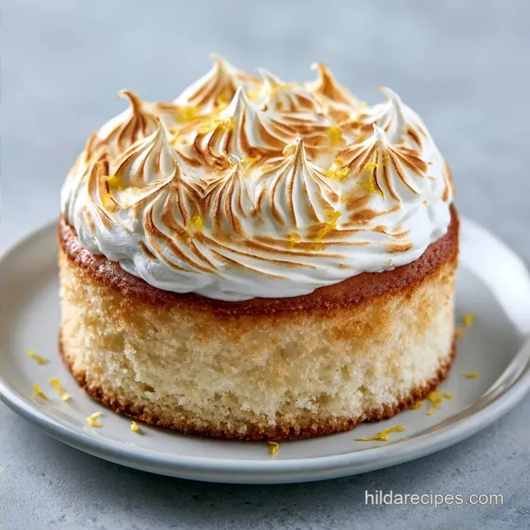 Lemon Meringue Angel Cake with Lemon Curd