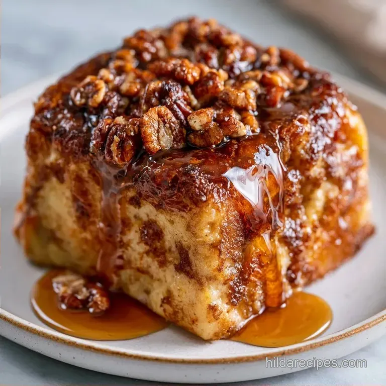 Maple Pecan French Toast Bake: Caramelized