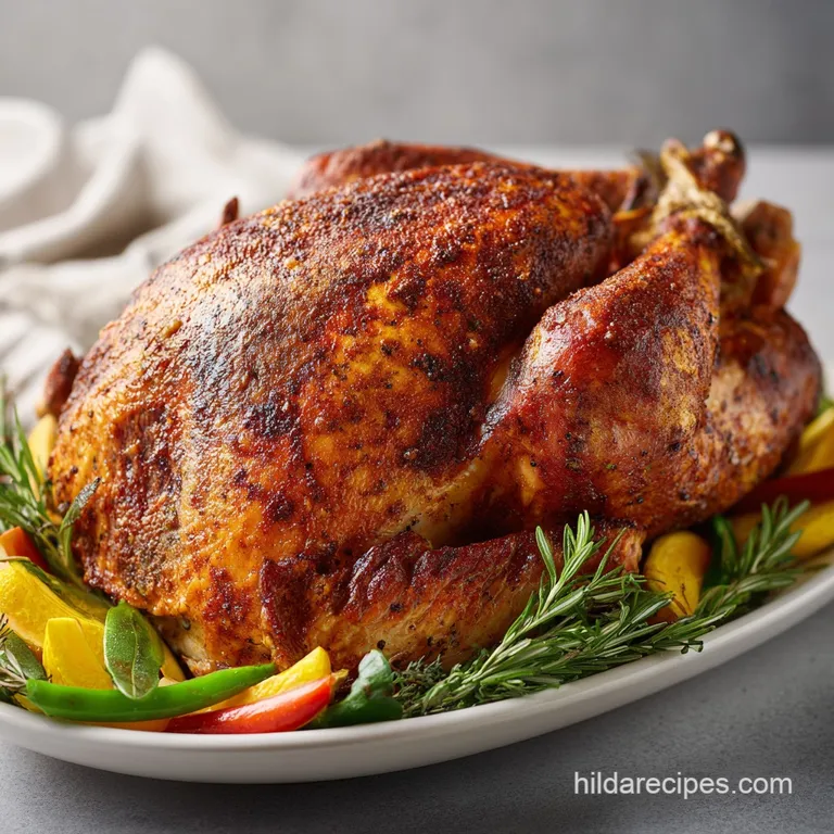 Slices of moist turkey breast artfully arranged on a white plate, garnished with fresh rosemary and lemon wedges.