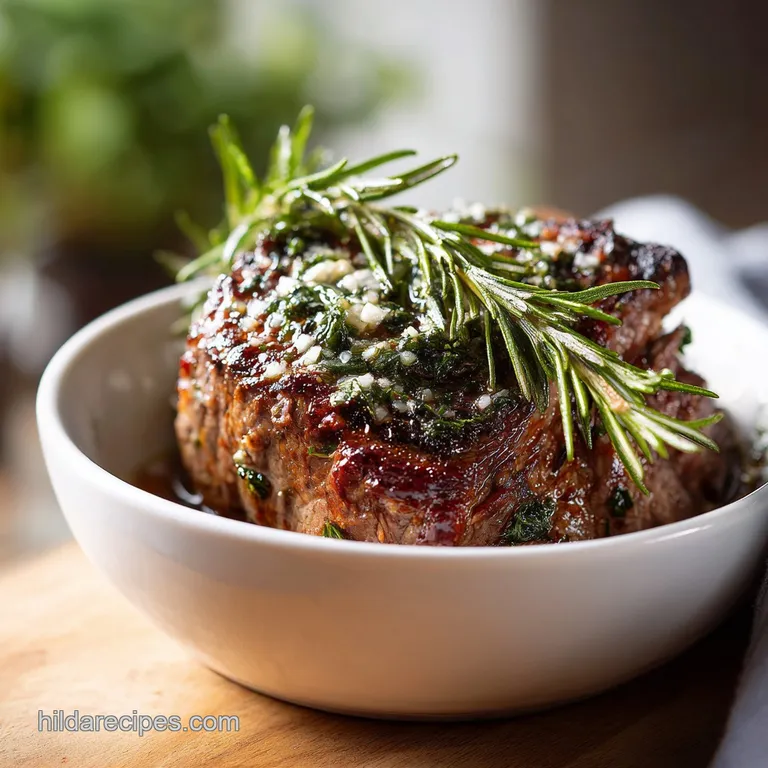 Rosemary and Garlic Roast Beef: Herb Crusted