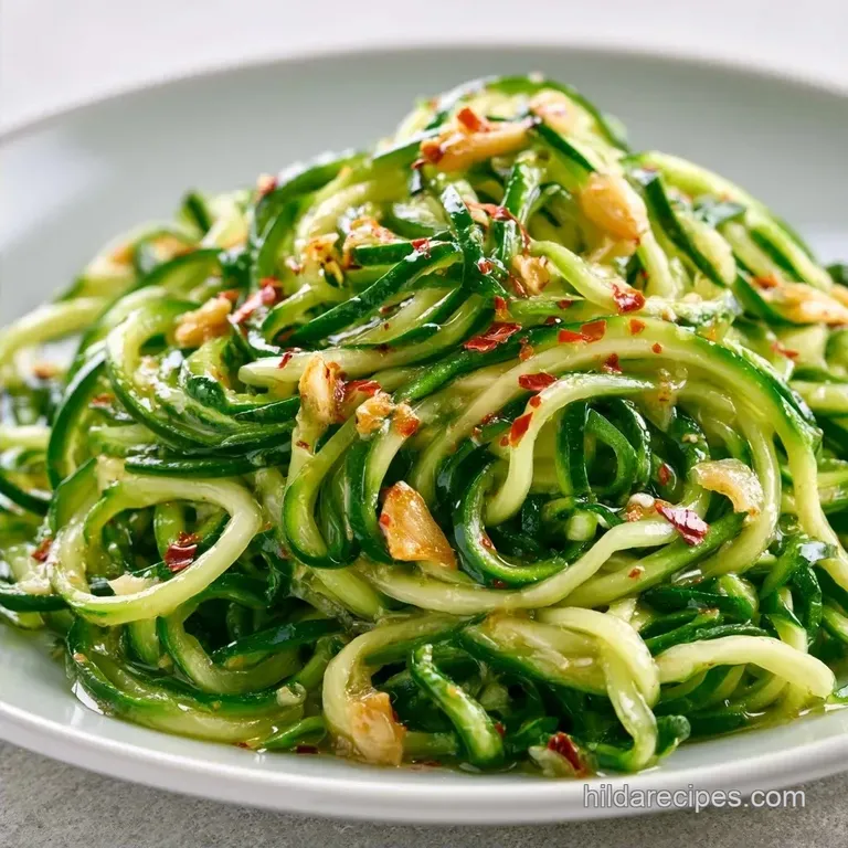 Simple Zoodles Recipe with Garlic and Chili