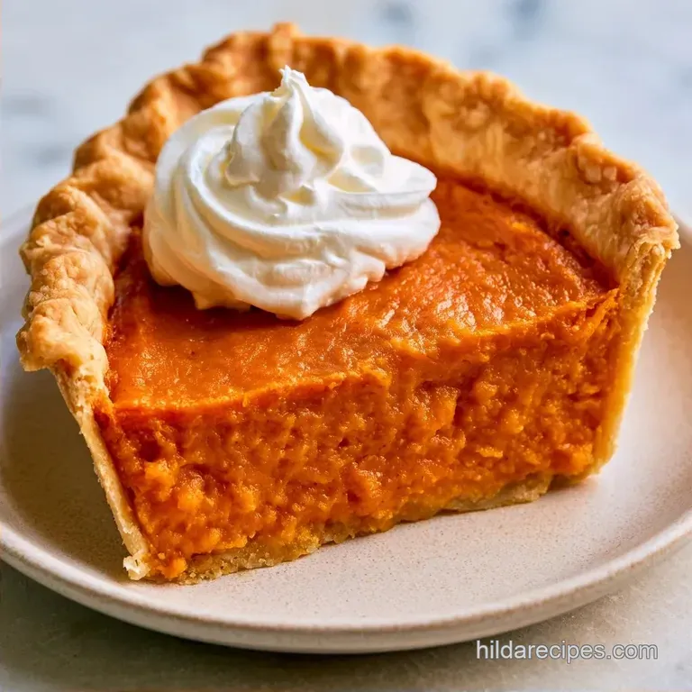 Old Fashioned Sweet Potato Pie with Whipped Cream