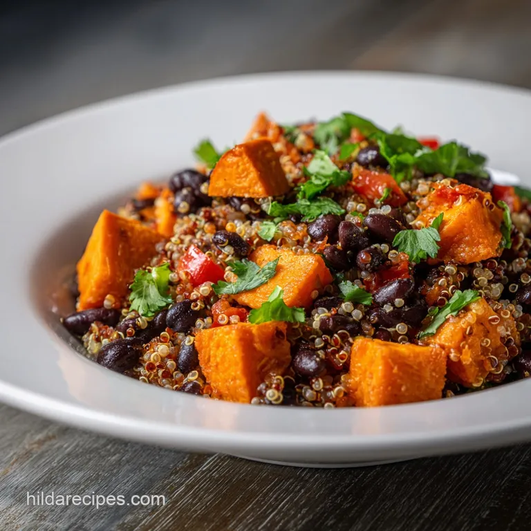 Roasted Sweet Potato Black Bean Quinoa Salad