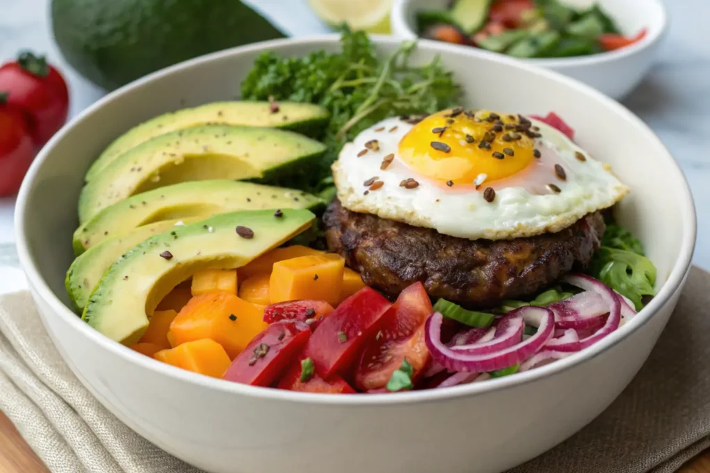 How much protein is in a burger bowl